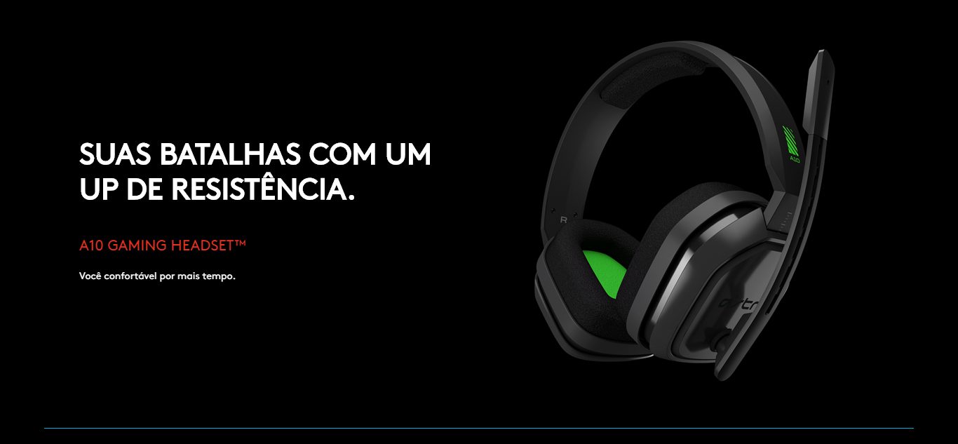 Headset Gamer Logitech Astro A10 XBOX com Fio Preto/Verde